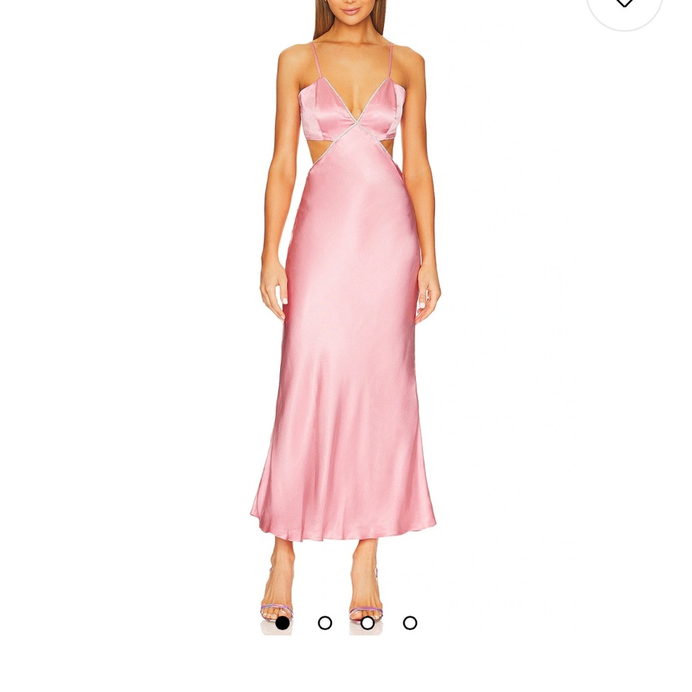 Pink Satin - Rome Diamonte Slip Dress
